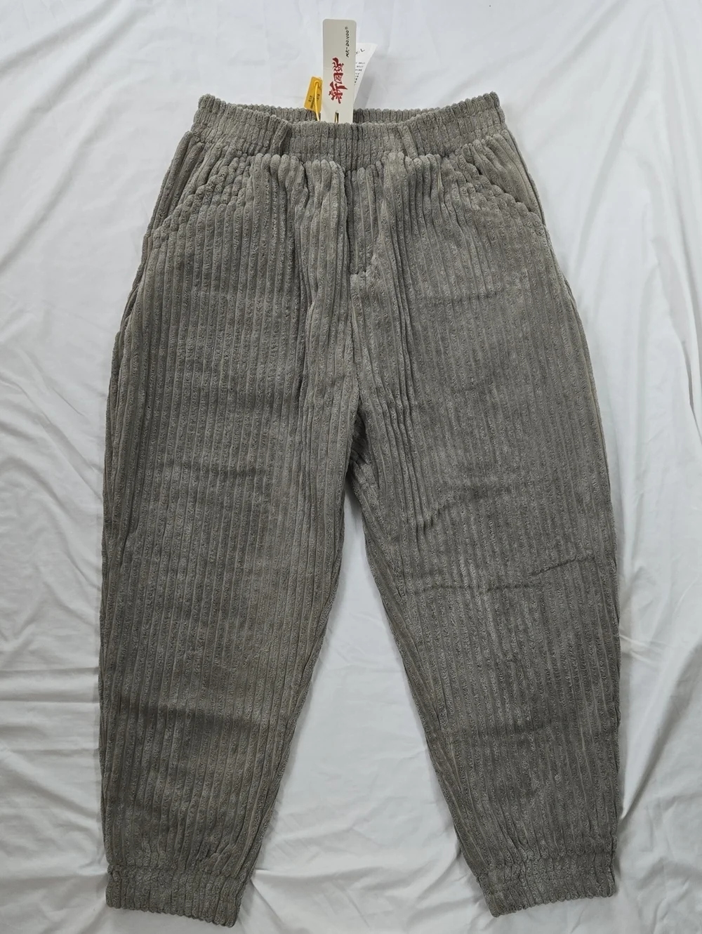 Men's/Unisex Japanese Style Grey Corduroy Street Style/Skater Pants Ankle Length